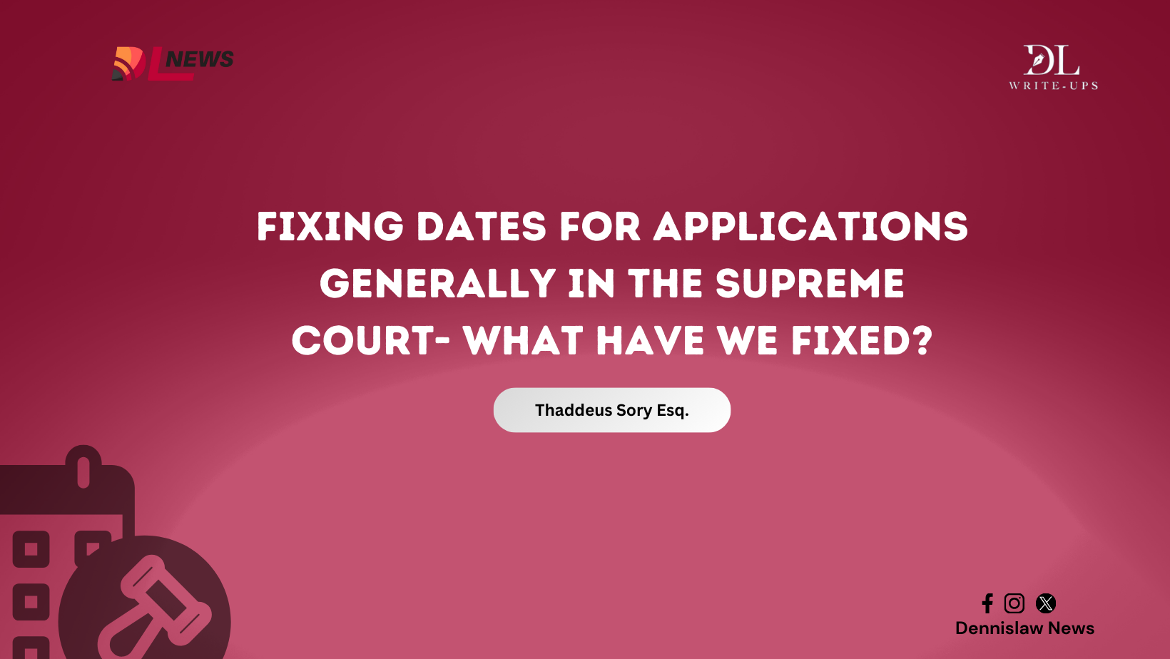 Fixing of dates for hearing applications (Generally) in the Supreme Court - What have we fixed?